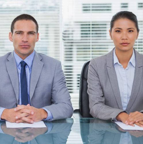 medical interview: stern straight faces on the interview panel
